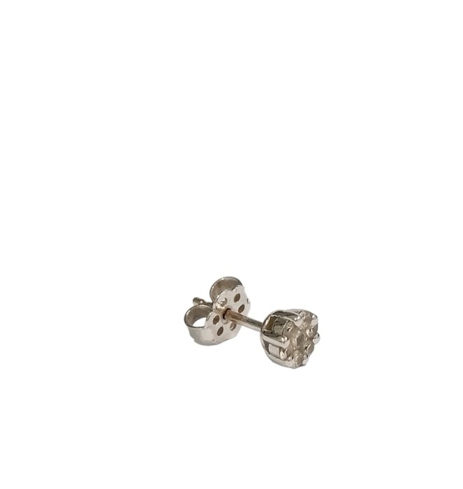 Ingen mindstepris - Enkelt ørering - 18 kraat Hvidguld -  016ct tw Diamant (Natur)  - Diamant