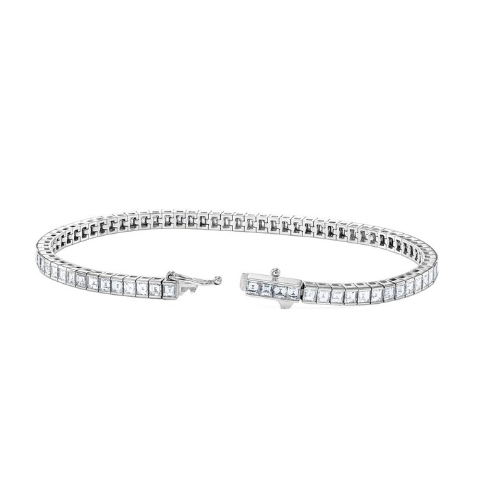 Tennisarmbånd - 18 kraat Hvidguld -  5.04ct. tw. Diamant (Natur)