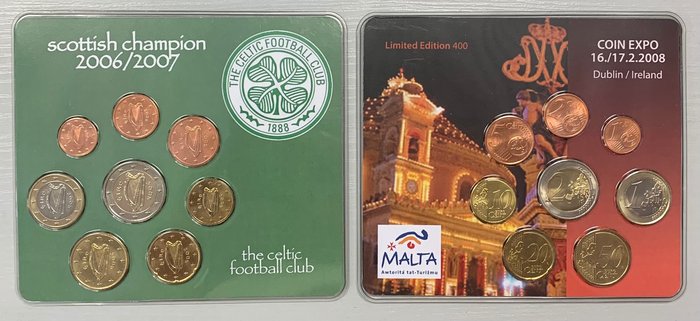 Irland, Malta. y 2006/2008 (2 sets)  (Ingen mindstepris)