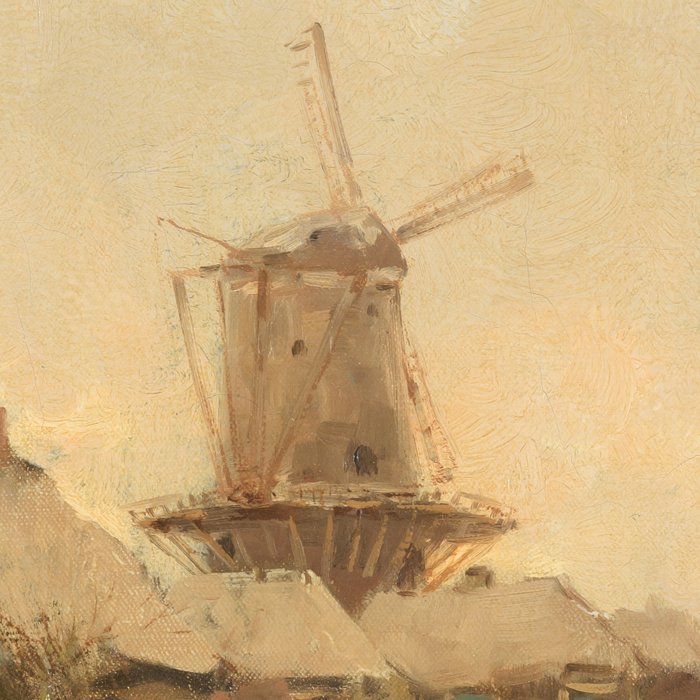 Willem George Frederik Janssen (1871-1949) - Molen in winterslandschap