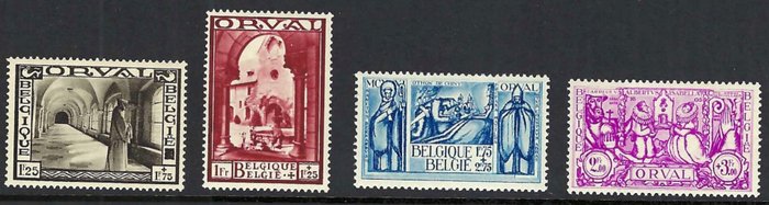 Belgien 1933 - serie "Grote Orval" med fotocertifikat - OBP/COB 363/74