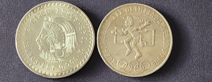 Mexico. Pesos 1948  1968 2 x Silver Coins  (Ingen mindstepris)