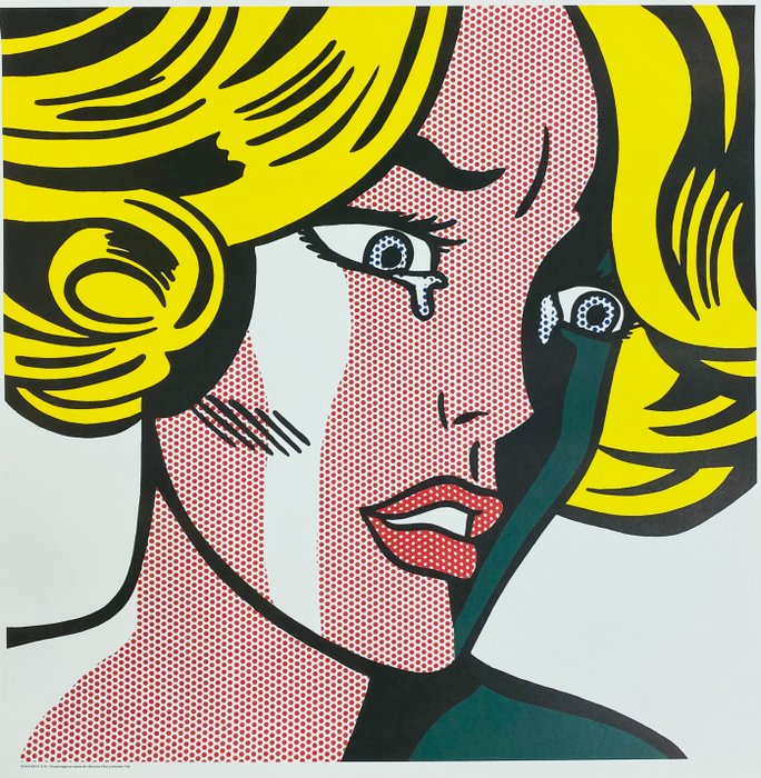 Roy Lichtenstein (after) - FRIGHTENED GIRL - 1990‹erne