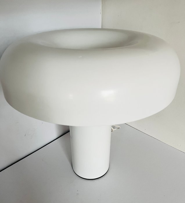 Lampe - Hvidmetal - Vintage Mushroom bordlampe / skrivebordslampe i hvidt metal