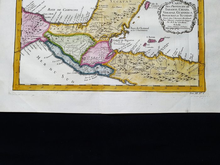 America - Mexico / Mellemamerika / Panama / Veracruz / Belize; La Haye, P. de Hondt / J.N. Bellin / A.F. Prevost - Carte des Provinces de Tabasco, Chiapa, Verapaz, Guatemala, Honduras, et Yucatan - 1721-1750