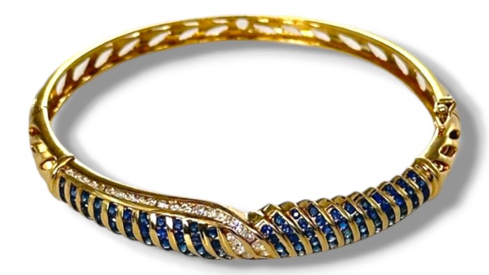 Armbånd - 18 kraat Gulguld, Smukt 18k guld- og diamantarmbånd 19 gram Diamant (Natur)  - Diamant