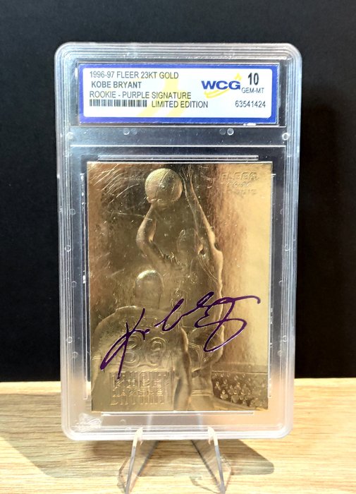 1996/97 Fleer 23KT Gold Kobe Bryant Rookie - Purple Signature WCG 10 - 1 Graded card