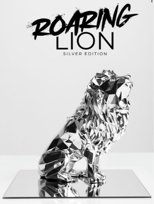 Richard Orlinski (1966) - ROARING LION (SILVER EDITION)