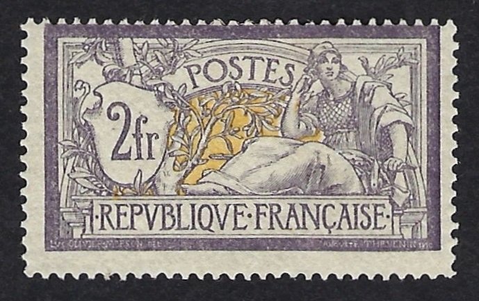 Frankrig 1900 - Type Merseon 2fr violet et jaune - Yvert N. 122