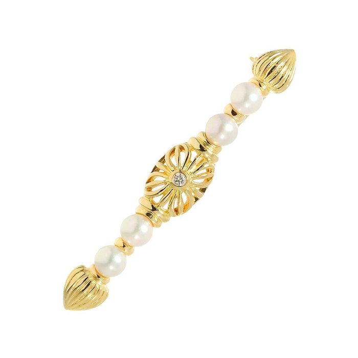 Mikimoto - Broche - 18 kraat Gulguld