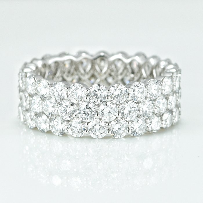 Ring - 14 karat Hvidguld -  476ct tw Diamant (Laboratoriedyrket) - Bryllups band