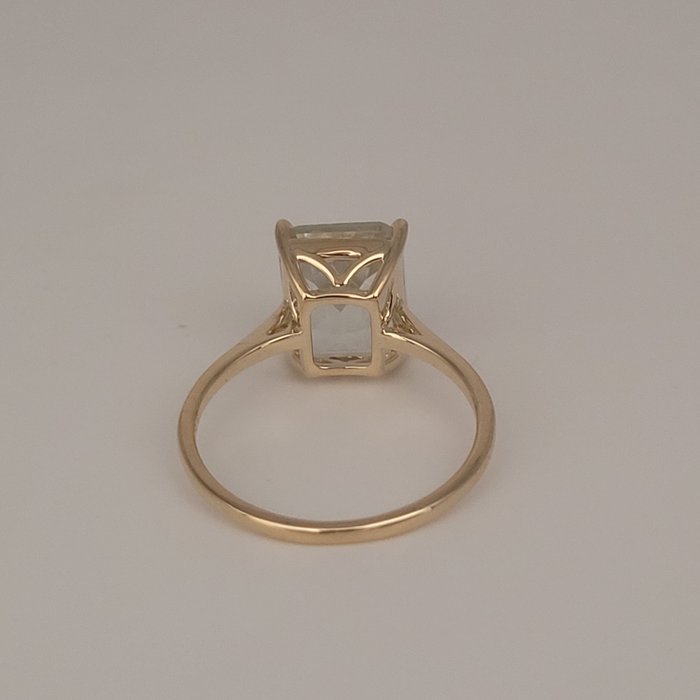 Ingen mindstepris - Ring - 9 kt. Gulguld Ametyst - Grøn Farve 10 x 8 mm