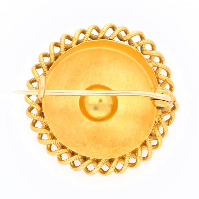 Broche - 14 karat Gulguld - Perle