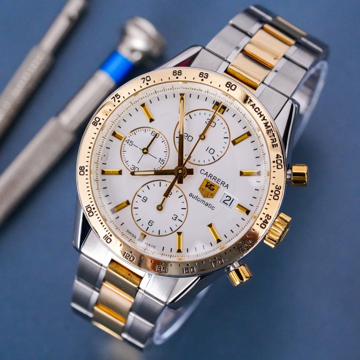 TAG Heuer - Carrera Calibre 16 Chronograph Two Tone - CV2050-1 - Mænd - 2000-2010