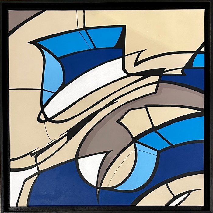 RESO (Cedric Lascours) (1975) - Genève bleu (original painting)