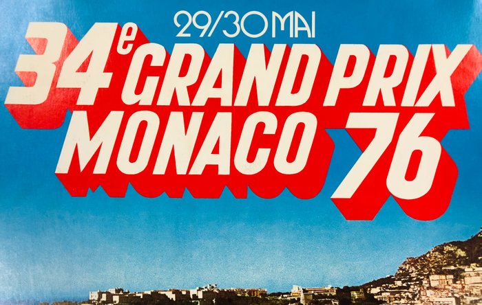 Bob Martin - 34 Gran Prix Monaco 76 - (linen backed on canvas) - 1970‹erne