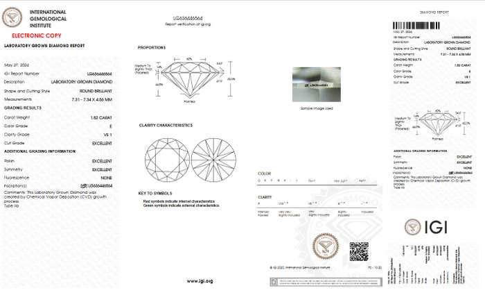 Ingen mindstepris - Øreringe - 14 karat Hvidguld -  3.05ct. tw. Diamant (Laboratoriedyrket) - E VS1 IGI-certificeret