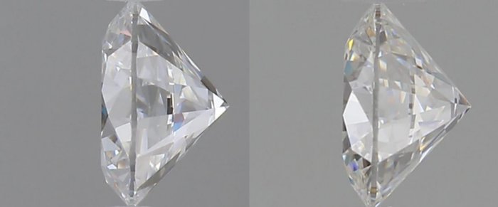 2 pcs Diamant  (Natur)  - 062 ct - Rund - E - IF - Gemological Institute of America (GIA) - *Matchende par* *3EX*