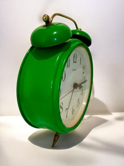 Vækkeur - Blessing - XL Classic Apple green clock (H27cm) -  Moderne fra midten af århundredet Stål - 1950-1960