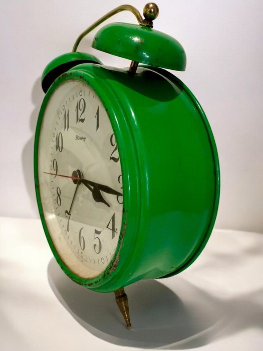 Vækkeur - Blessing - XL Classic Apple green clock (H27cm) -  Moderne fra midten af århundredet Stål - 1950-1960