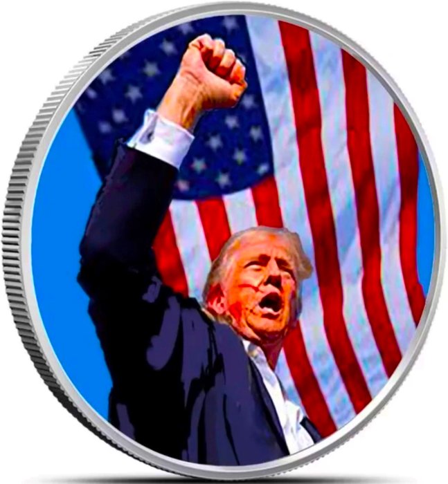 Förenta staterna. Silver medal (ND) 2024 "Attempted Assassination of Donald Trump" Color, 1 Oz (.999)  (Ingen mindstepris)