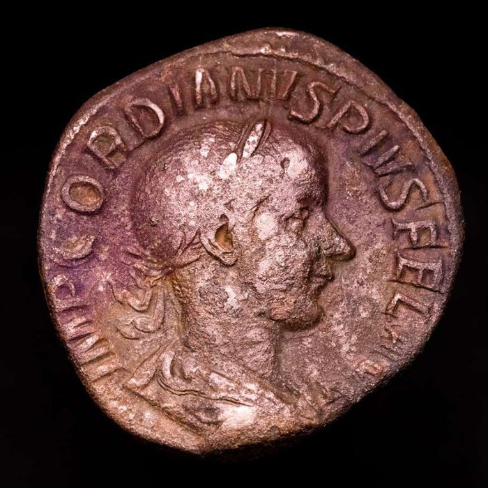 Romarriket Gordian III (AD 238-244) Sestertius Rome mint AD 240 - CONCORDIA AVG Concordia seated l holding patera and double cornucopiae; in  (Ingen mindstepris)