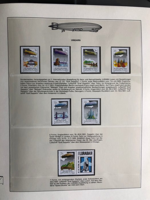 Ferdinand Graf von Zeppelin motivsamling  - Samling af motiver i 2 repræsentative ringbind med slipcase fra Sieger ABO - mit Internationale Briefmarken und FDC´s