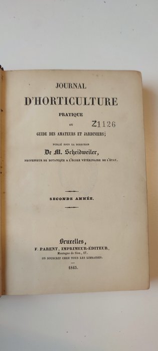 M. Scheidweiler - Journal d'horticulture pratique ou guide des amateurs et jardiniers. - 1844-1848