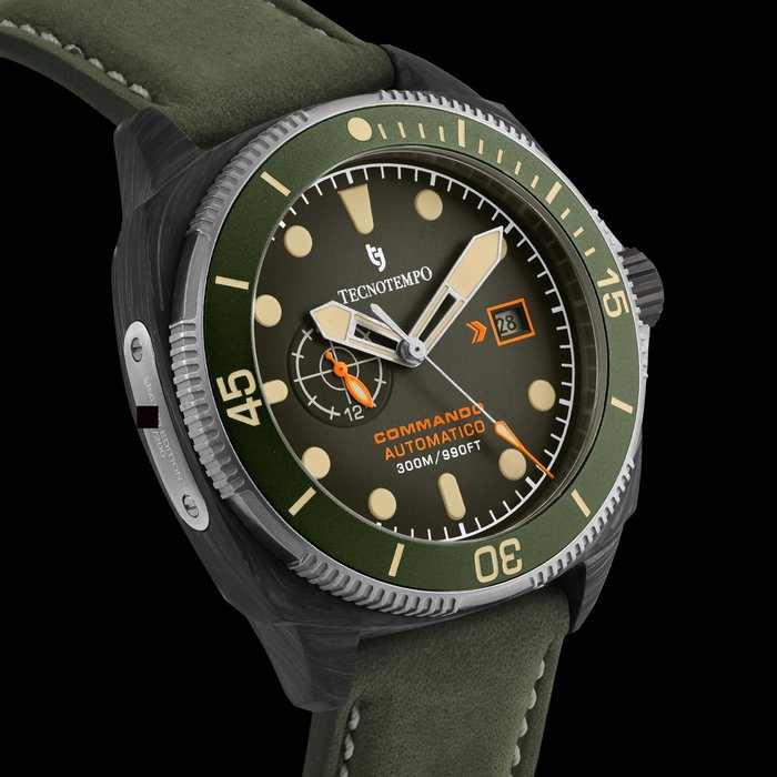 Tecnotempo - "Commando" Forged Carbon  Titanium - Automatic - Ingen mindstepris - TT.300CT.GR (Leather strap) - Mænd - 2011-nu