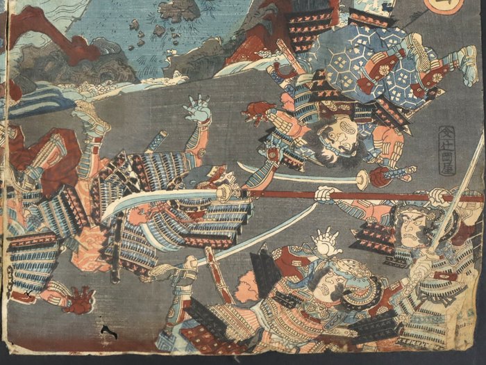 The Great Battle of Takadachi in Ôshû Province 奥州高館大合戦 - 1857 - Utagawa Kunihisa II  歌川国久 (1832-1891) - Japan -  Sene Edo-periode