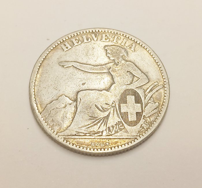 Schweiz 2 Franken  sitzende Helvetia 1860 B