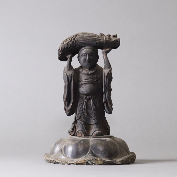 Statue of Ukanomitama (Inari) – Deity of Rice and Harvest - Skulptur - Træ - Japan - Edo eller Meiji periode  (Ingen mindstepris)