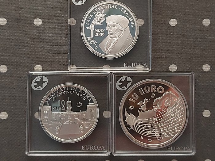 Europa 10 Euro 2004/2009 (3 coins) Proof  (Ingen mindstepris)