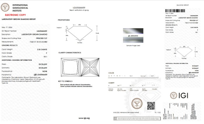 Ingen mindstepris - Ring - 14 karat Hvidguld -  2.30ct. tw. Diamant (Laboratoriedyrket) - F VS1 IGI Certificeret