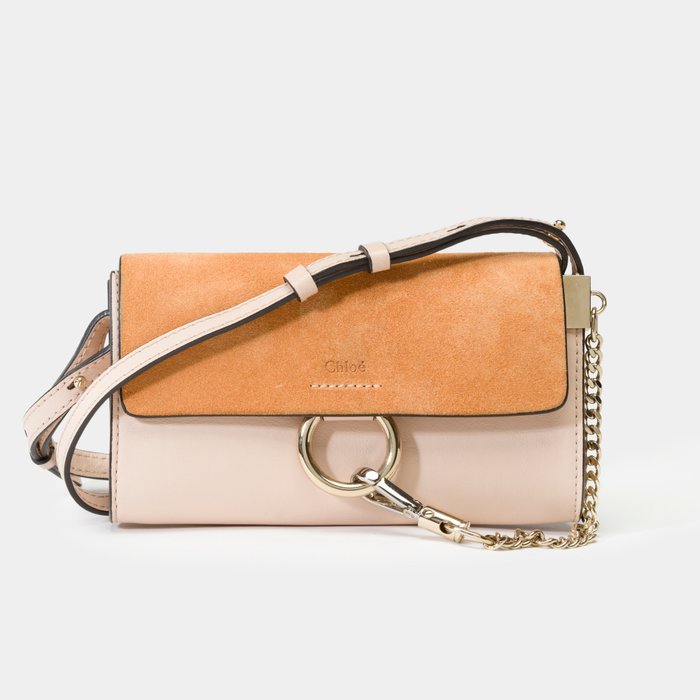 Chloé - sac​ ​bandoulière​ ​Chloé​ ​« Faye »​ ​en​ ​cuir​ ​et​ ​daim​ ​beige - Skuldertaske