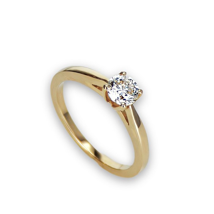 Forlovelsesring - 14 karat Gulguld -  0.40ct. tw. Diamant (Natur)