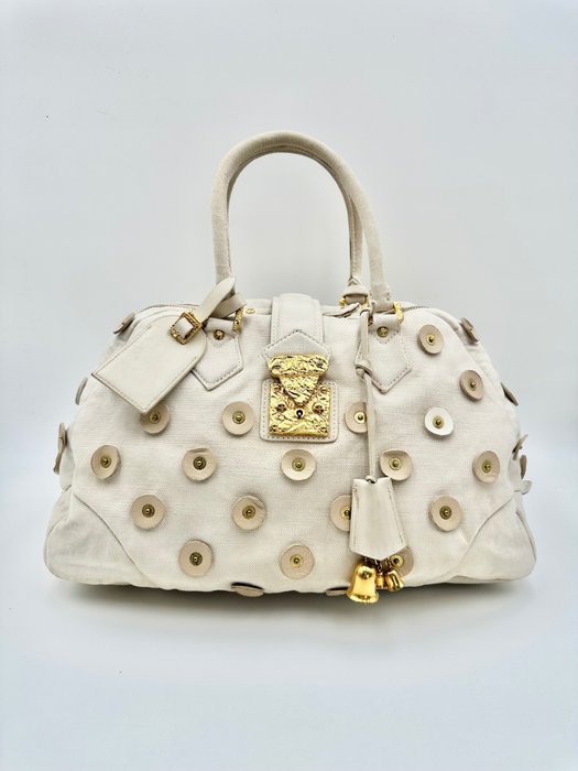 Louis Vuitton - Limited Edition Beige Canvas Polka Dots Panema Bowly - Håndtaske