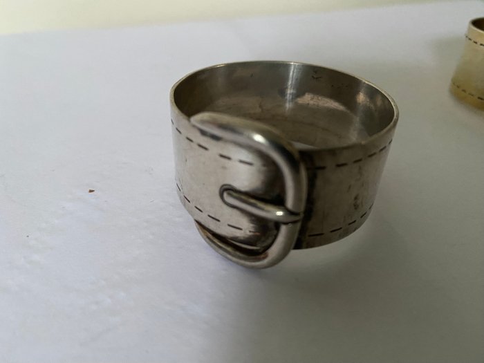 Ravinet  Denfert pour Hermes Paris - Serviet ring (2) - .925 sølv, Vermeil - Hermes Paris