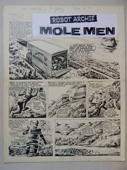 Kearon, Edward - 1 Original page - Archie de man van staal - Archie and the Mole man - 1964