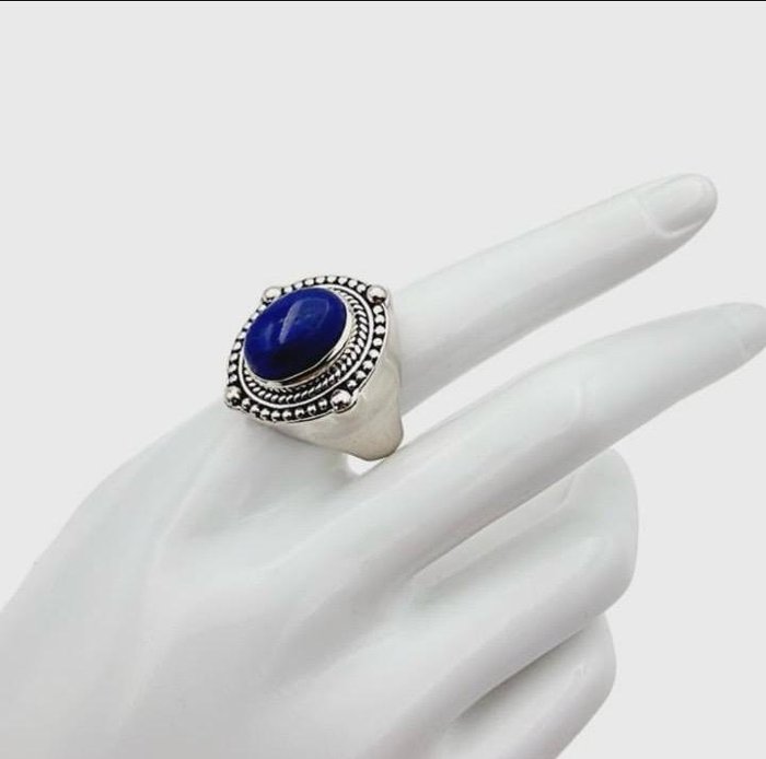 Ingen mindstepris - Øreringe Sølv Lapis lazuli - Lapis lazuli - komplet sæt med ring