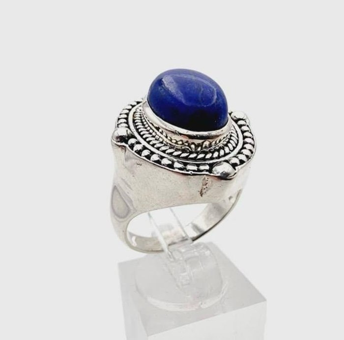 Ingen mindstepris - Øreringe Sølv Lapis lazuli - Lapis lazuli - komplet sæt med ring