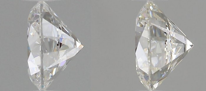 2 pcs Diamant  (Natur)  - 061 ct - Rund - F - IF - Gemological Institute of America (GIA) - *Matchende par* *3EX*