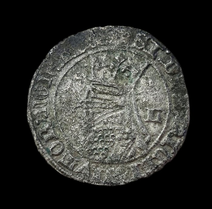 Portugal. D. Fernando I (1367-1383). Barbuda (20 Soldos) - L - Lisboa - 2º Tipo. Free Shipping