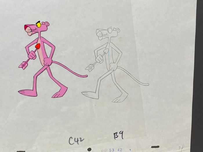 The Pink Panther Show (1970) - 1 Original Animation Cel og Tegning af The Pink Panther