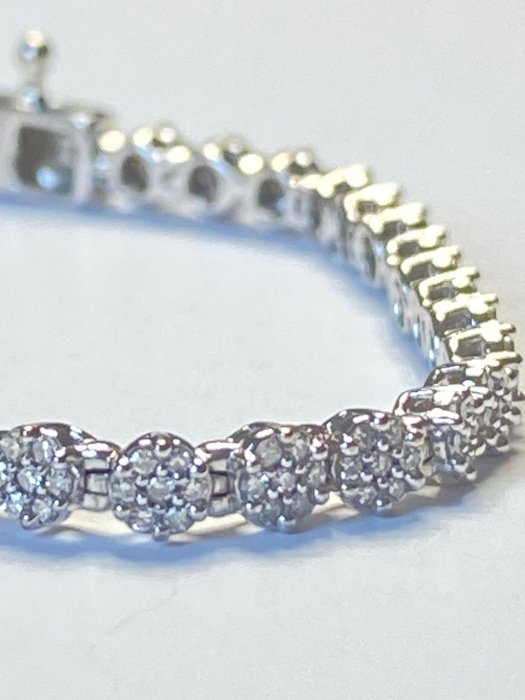 Armbånd - 18 kraat Hvidguld Diamant (Natur)