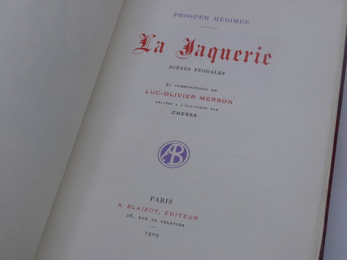 Prosper Mérimée/Luc-Olivier Merson - La Jaquerie scènes féodales - 1909