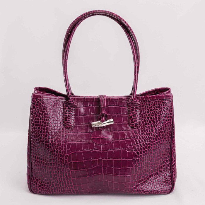 Longchamp - Crocodile pattern leather/Butterfly interior - Skuldertaske