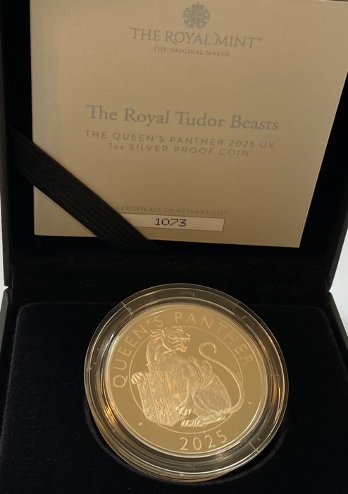 Storbritannien. 2 Pounds 2025 The Royal Tudor's Beasts - The Queen's Panther, 1 Oz (.999) Proof  (Ingen mindstepris)