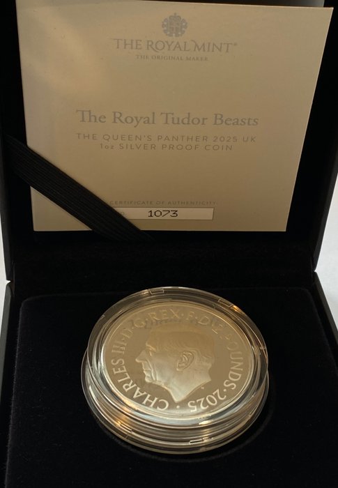 Storbritannien. 2 Pounds 2025 The Royal Tudor's Beasts - The Queen's Panther, 1 Oz (.999) Proof  (Ingen mindstepris)