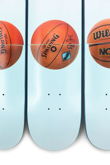 Jeff Koons x The SkateRoom - Three Ball 50/50 Tank (Two Spalding Dr. J Silver Series, Wilson Supershot) Skateboard